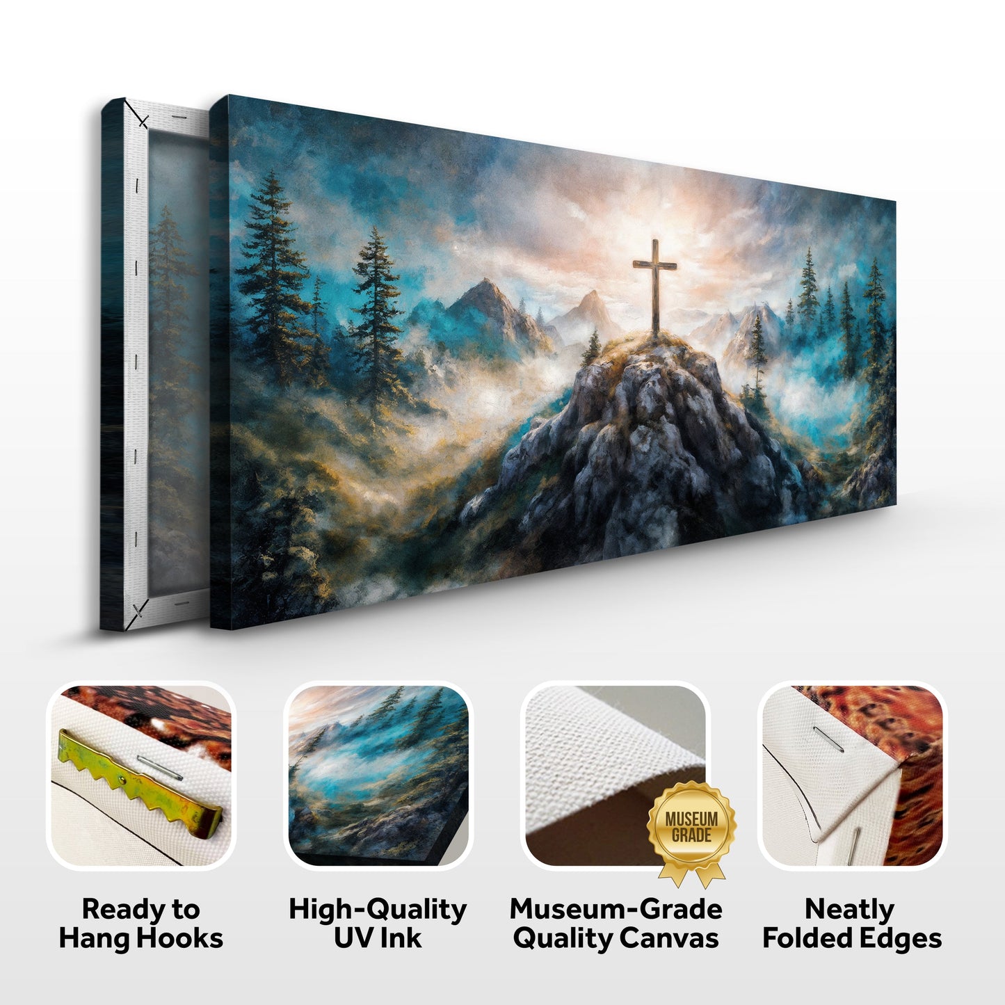 Cross on a Hill Faith Canvas Wall Art