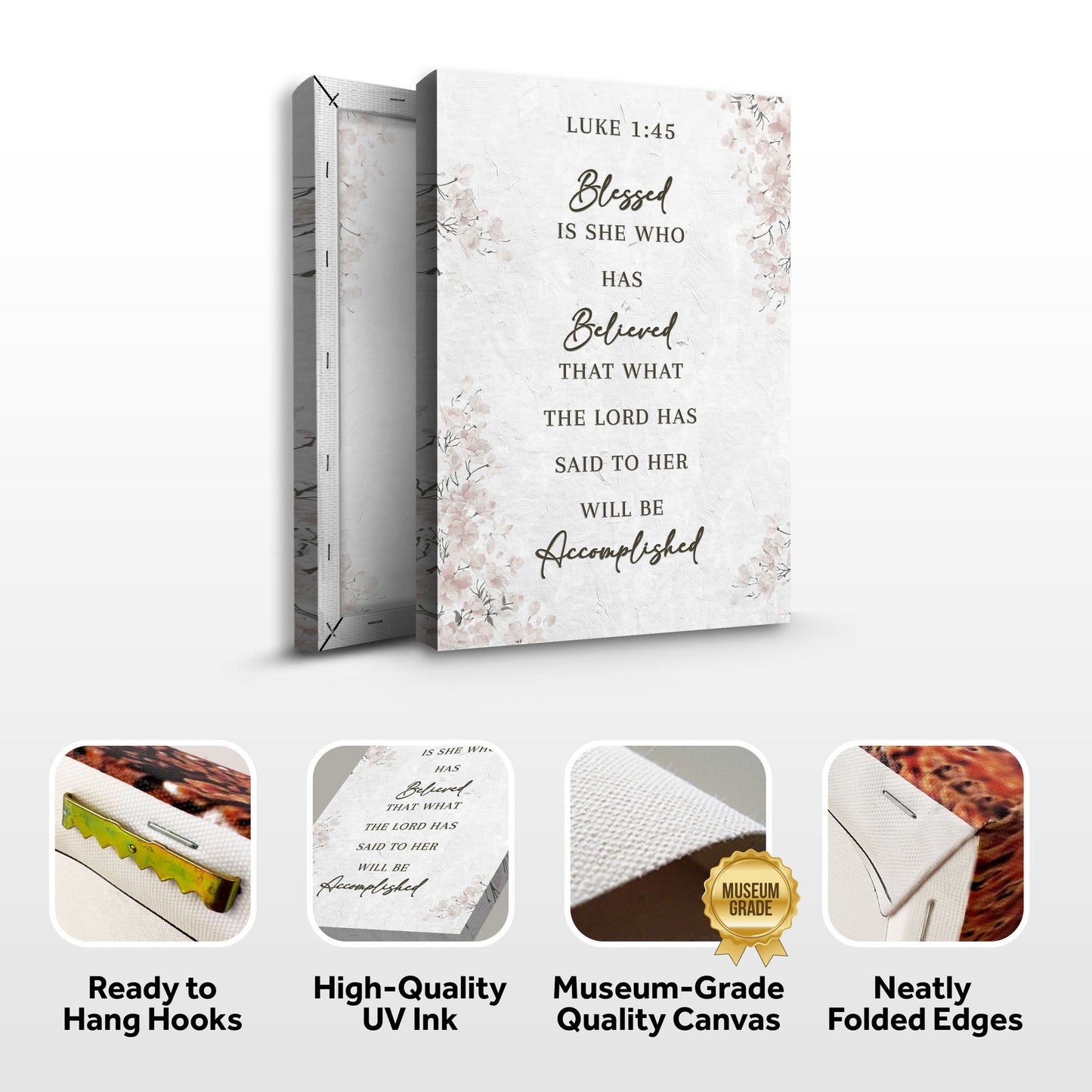 Blessed Is She Who Has Believed Luke 1:45 Canvas Wall Art