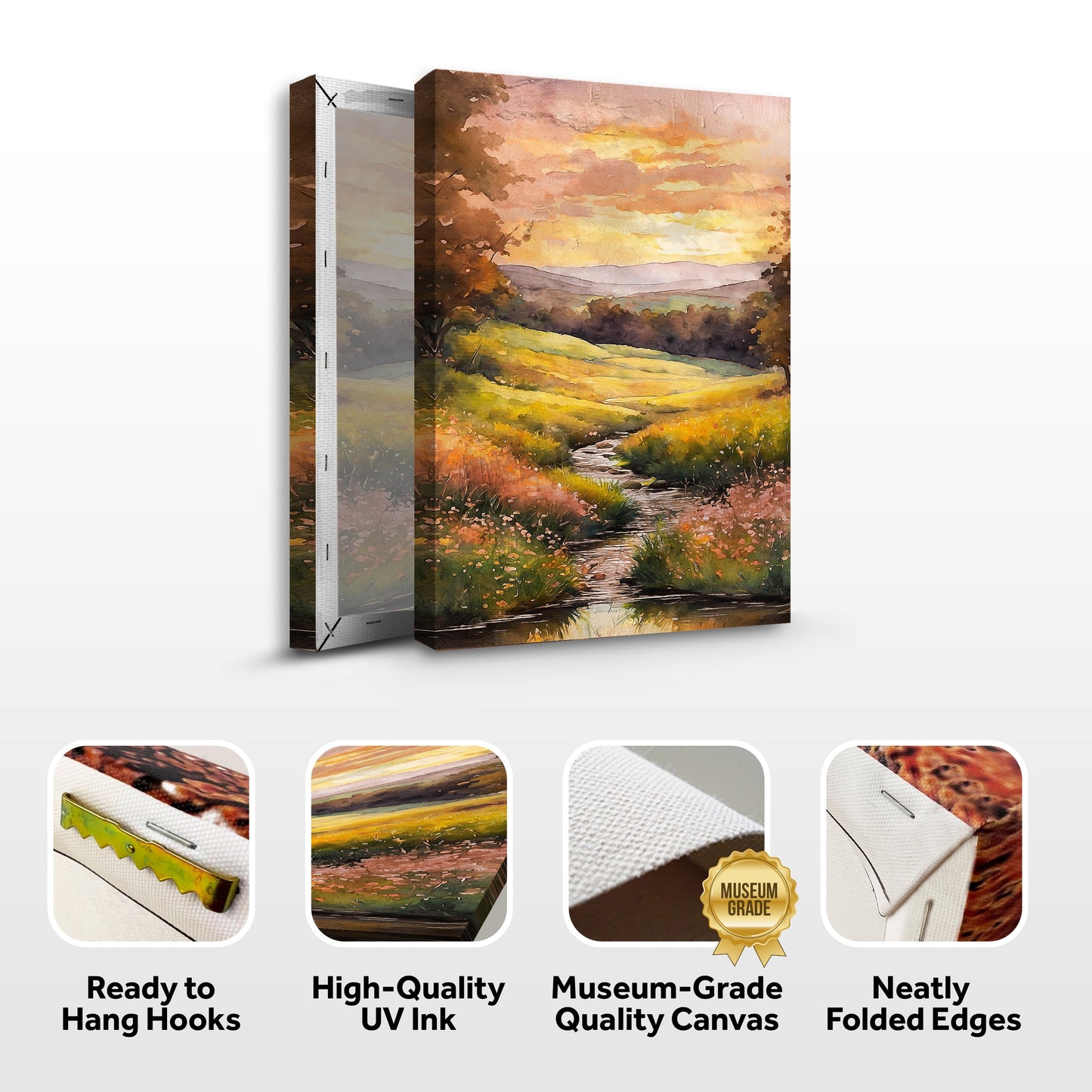 Misty River Landscape Canvas Wall Art