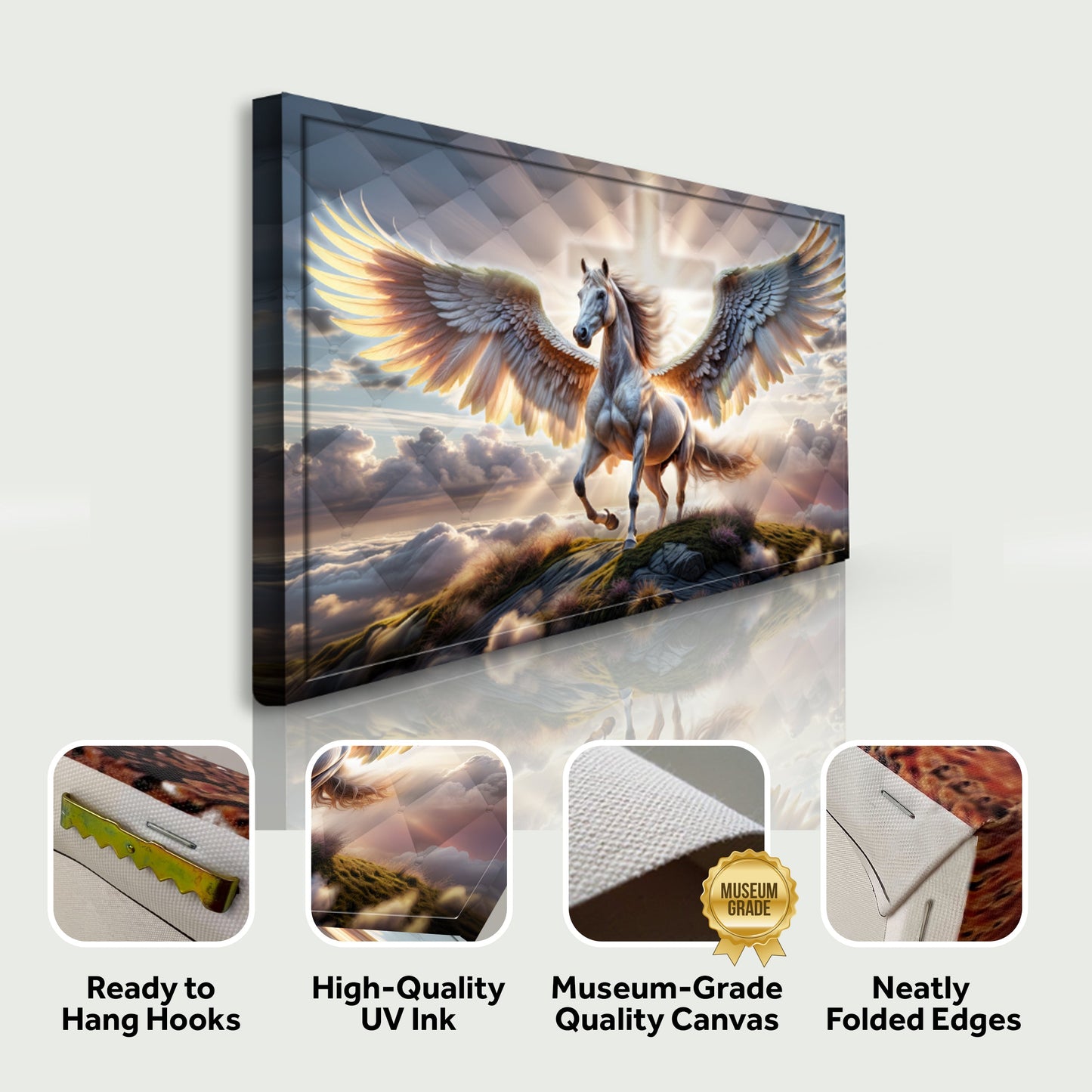 3D Horse Faith Canvas Wall Art VI