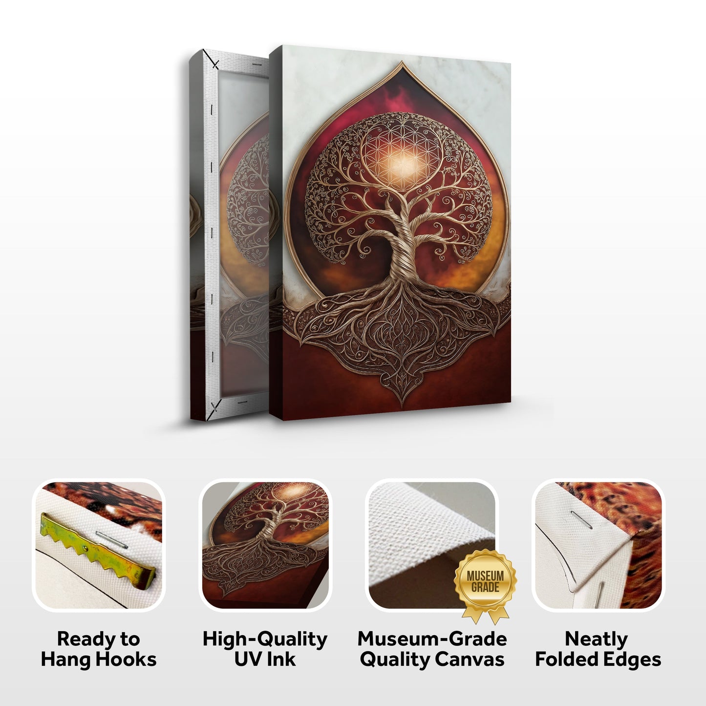 Tree of Life Sacred Geometry Abstract Canvas Wall Art