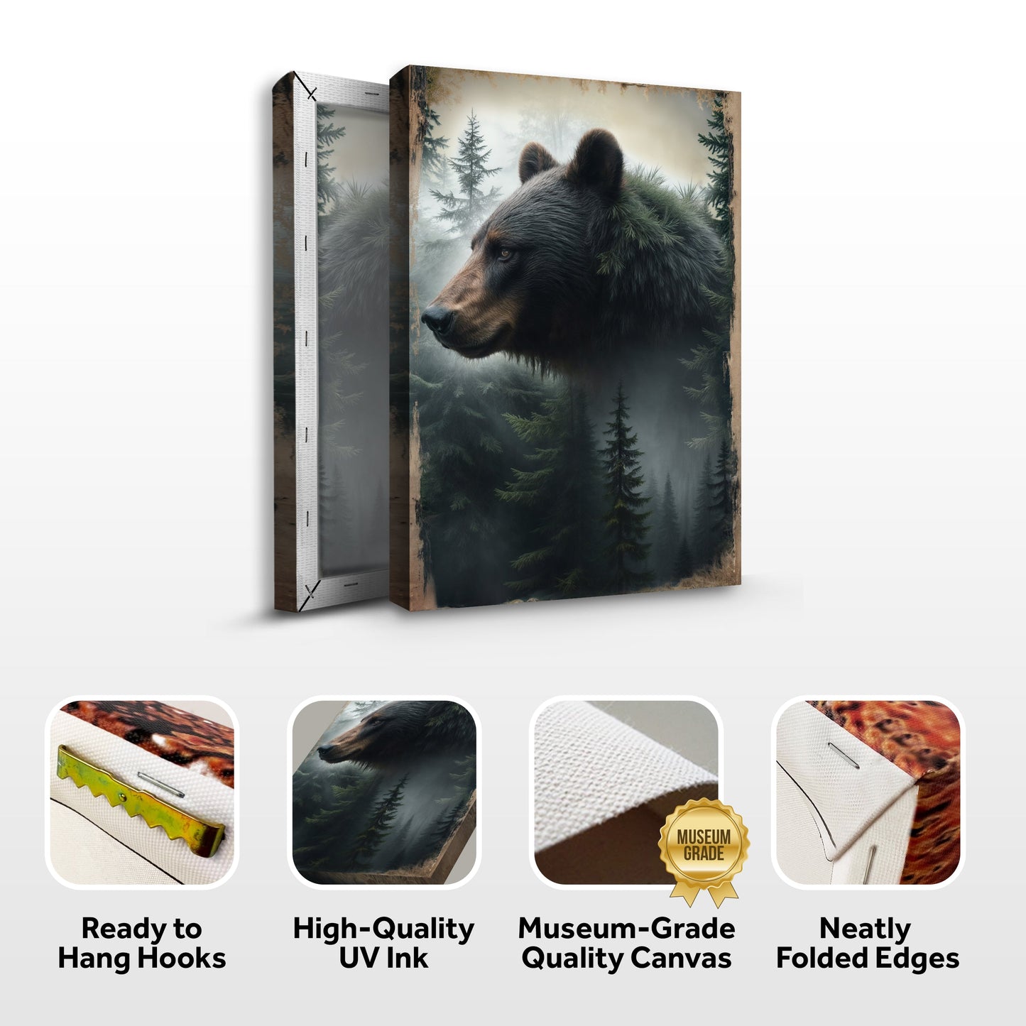Black Bear Exposure Canvas Wall Art