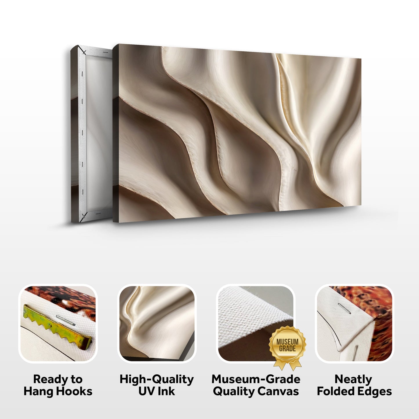 3D Abstract Waves Canvas Wall Art