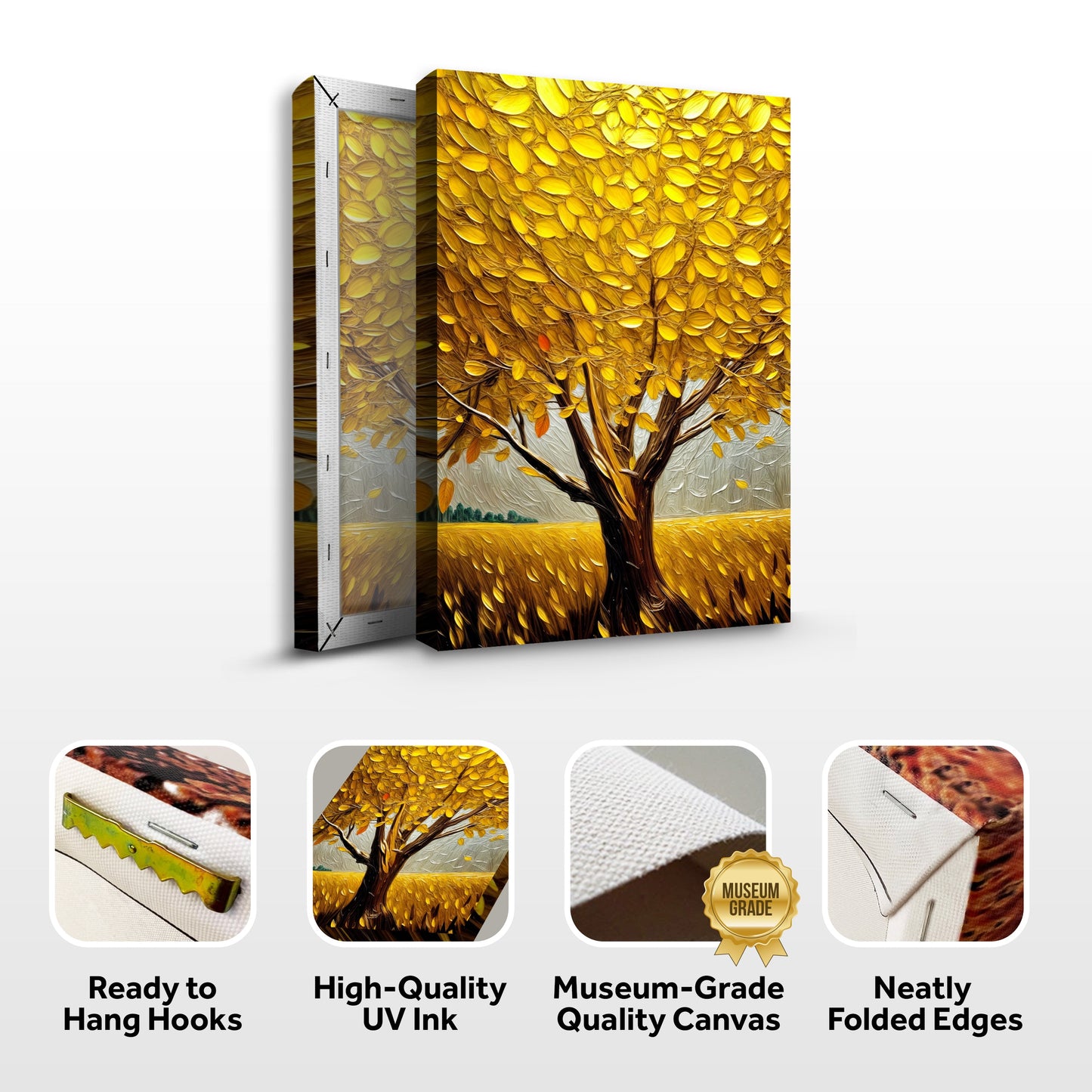 Golden Tree Breeze Canvas Wall Art - Nature Print