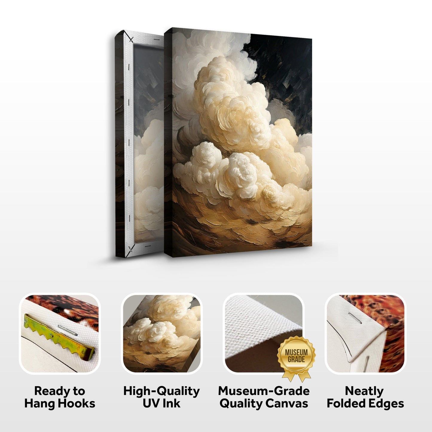 Beige Cloud Abstract Canvas Wall Art