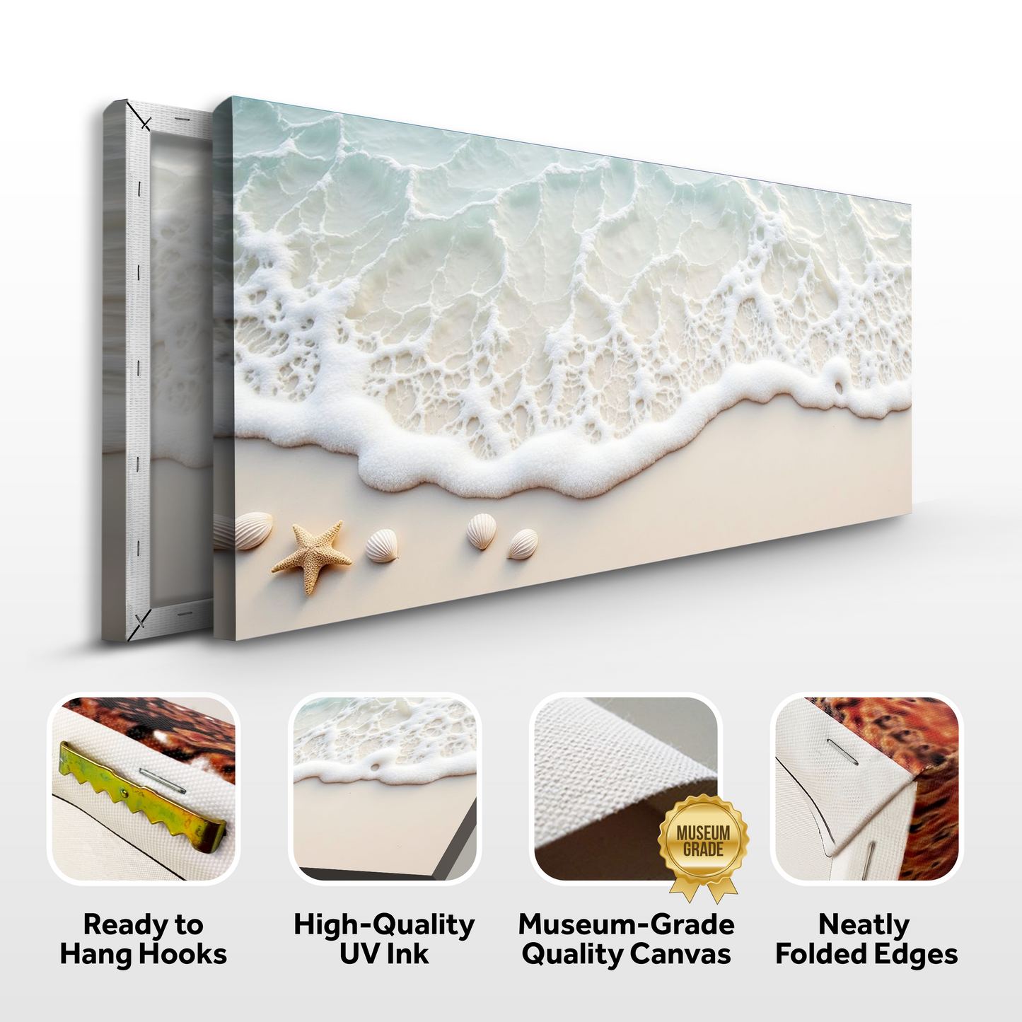 Serene Ocean Wave Coastal Canvas Artwork