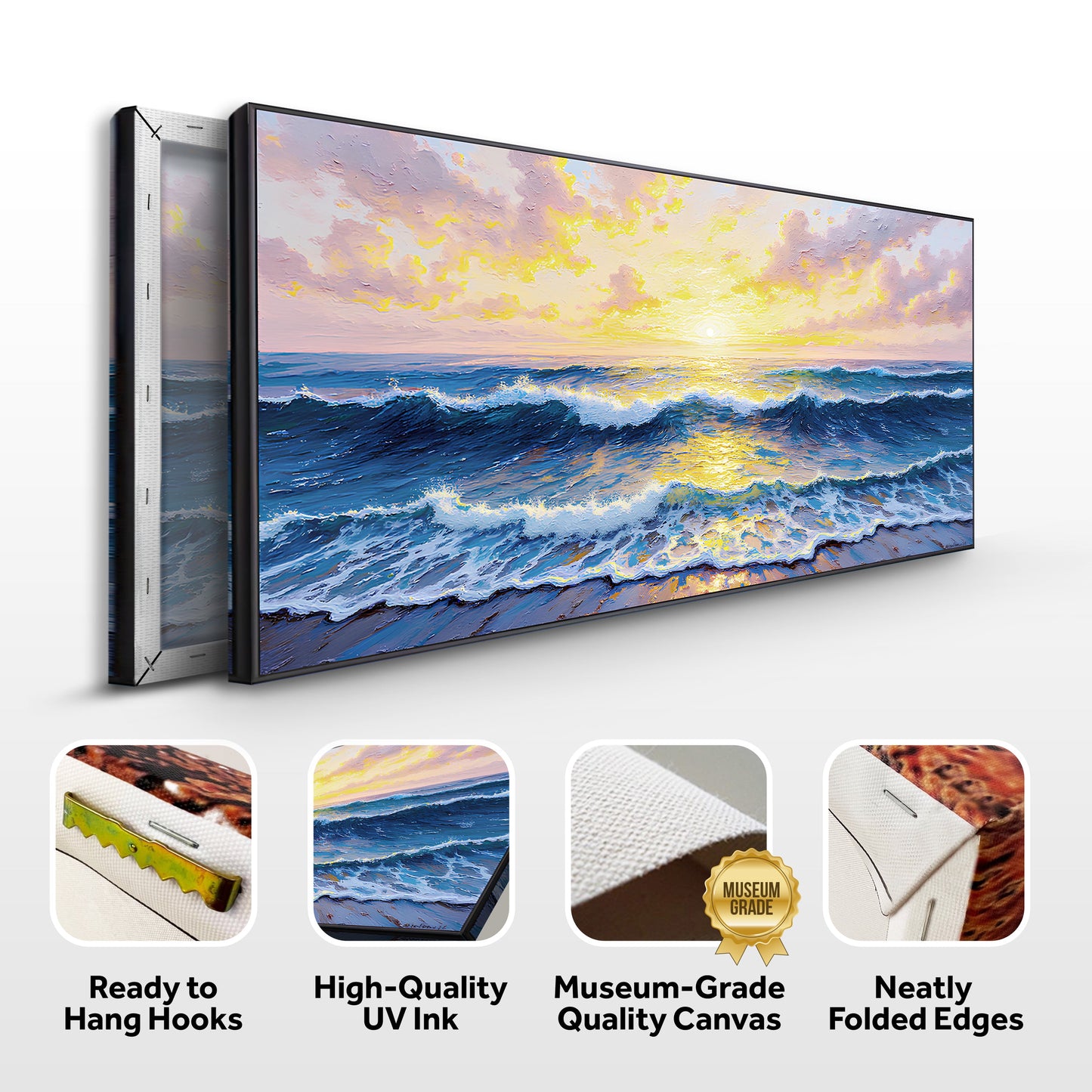 Golden Horizon Canvas Wall Art - Landscape Print