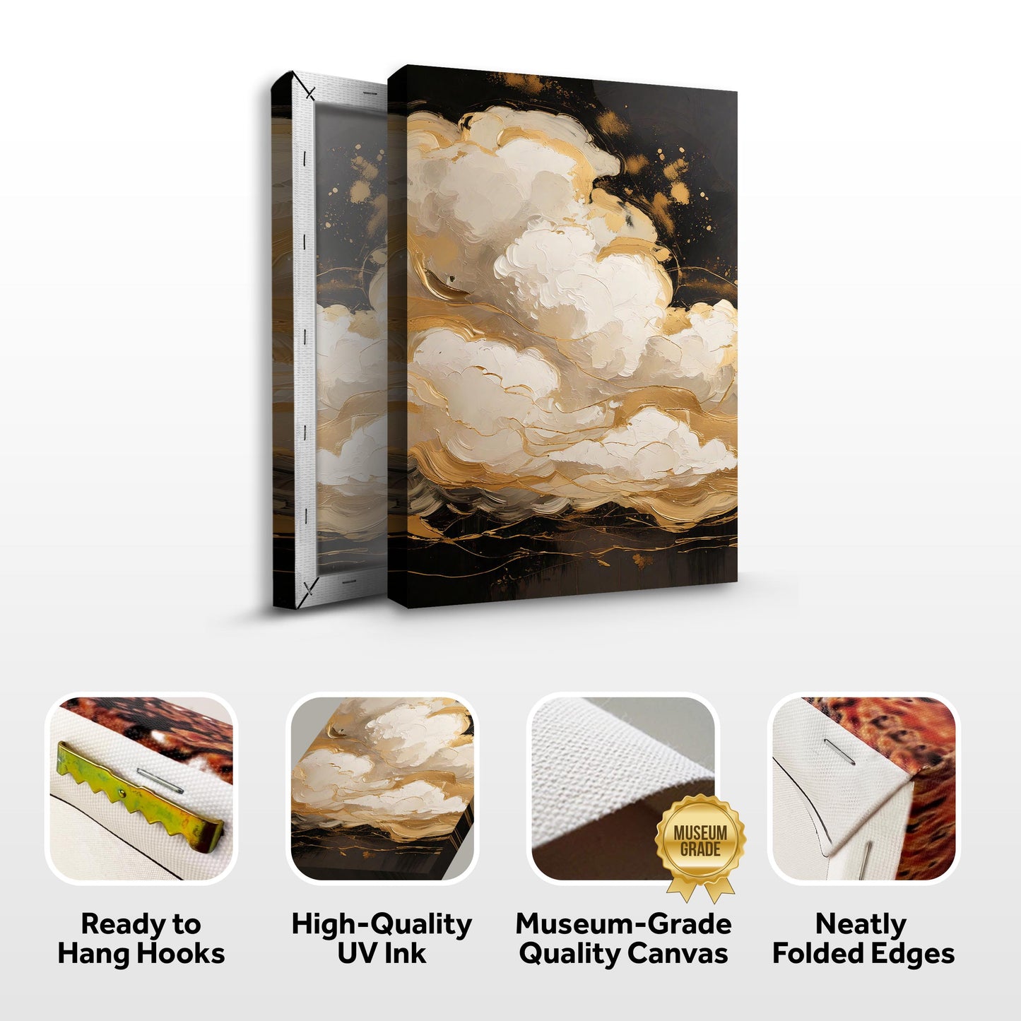 Auric Cloud Abstract Canvas Wall Art