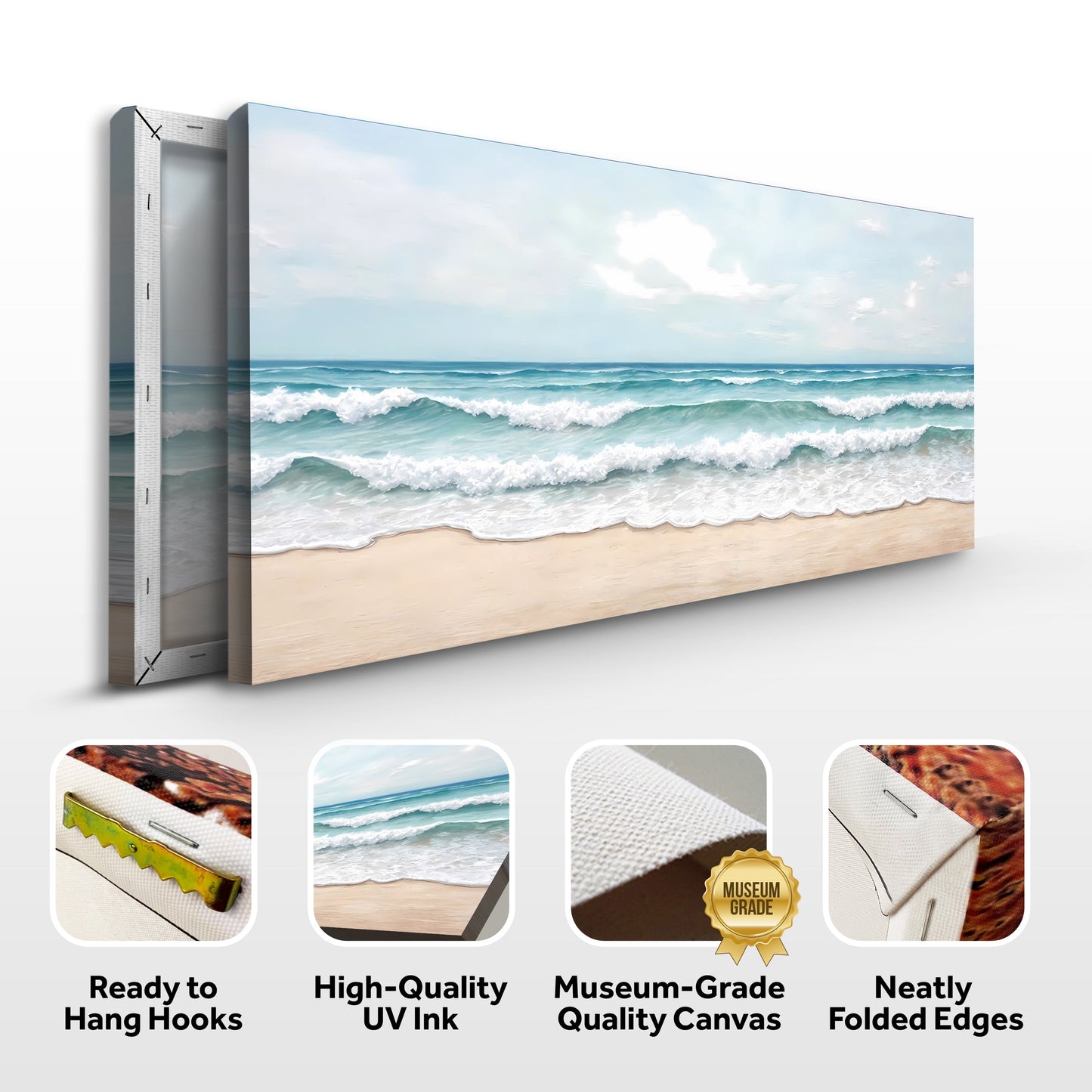 Serene Ocean Wave Coastal Canvas Wall Decor