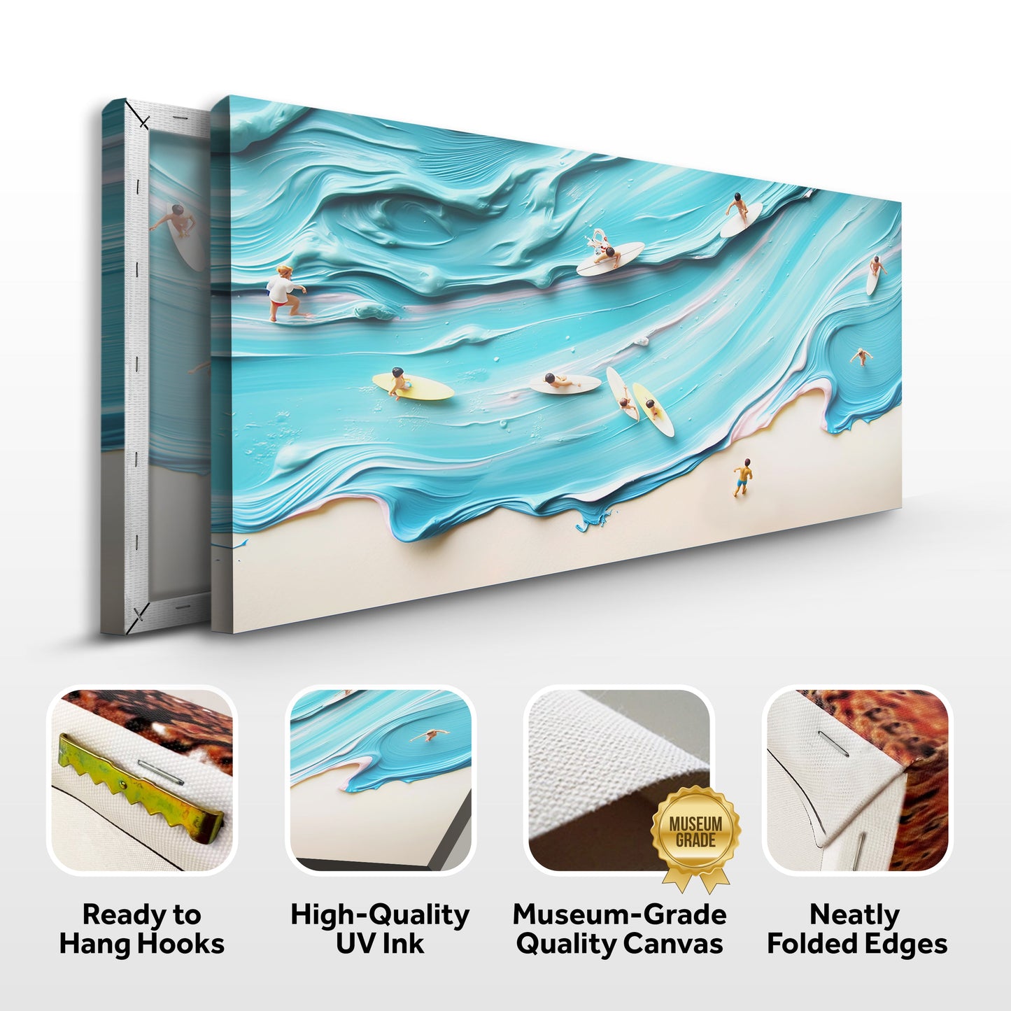 Abstract Aerial Beach Canvas Wall Art