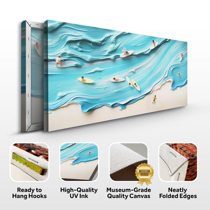 Abstract Aerial Beach Canvas Wall Art