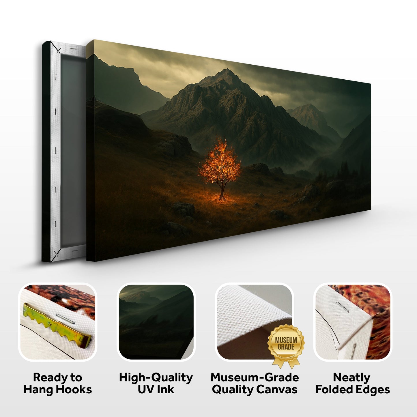 Burning Bush Canvas Wall Art Religious Christian Gift