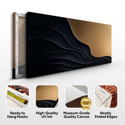 Black and Gold Minimalist Abstract Canvas Wall Art