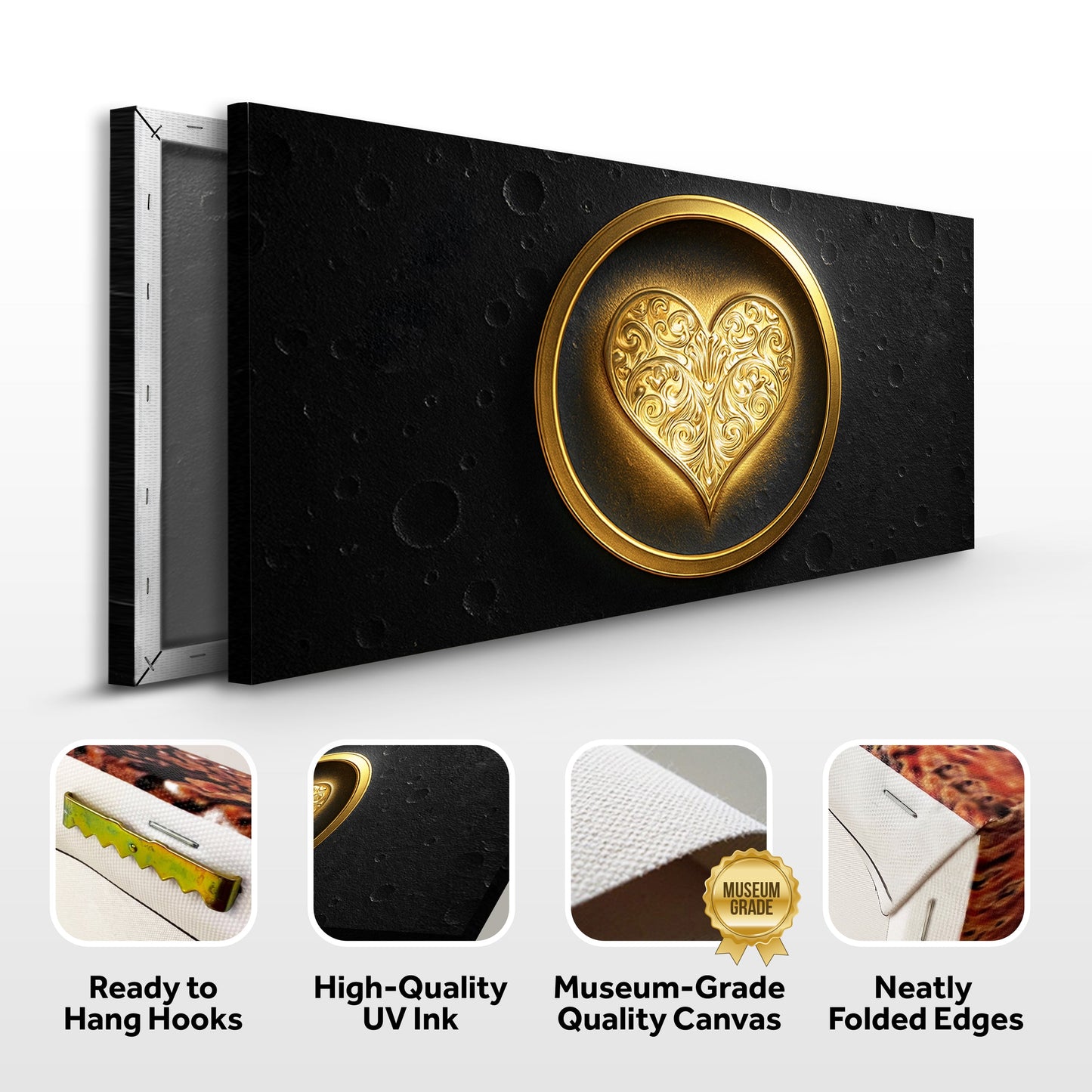 Heart Eclipse Abstract Canvas Wall Art