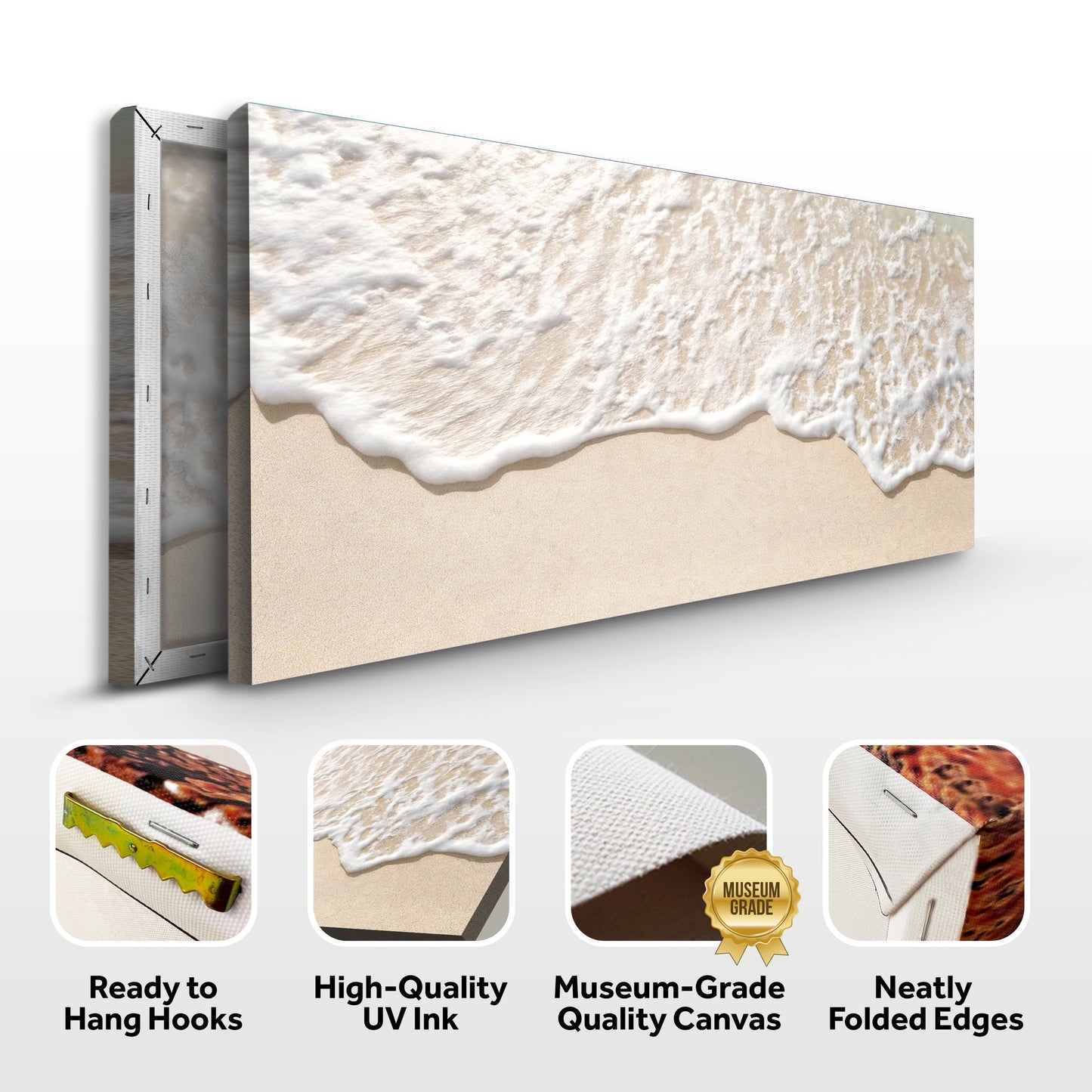 Sandy Waves Coastal Canvas Wall Art II