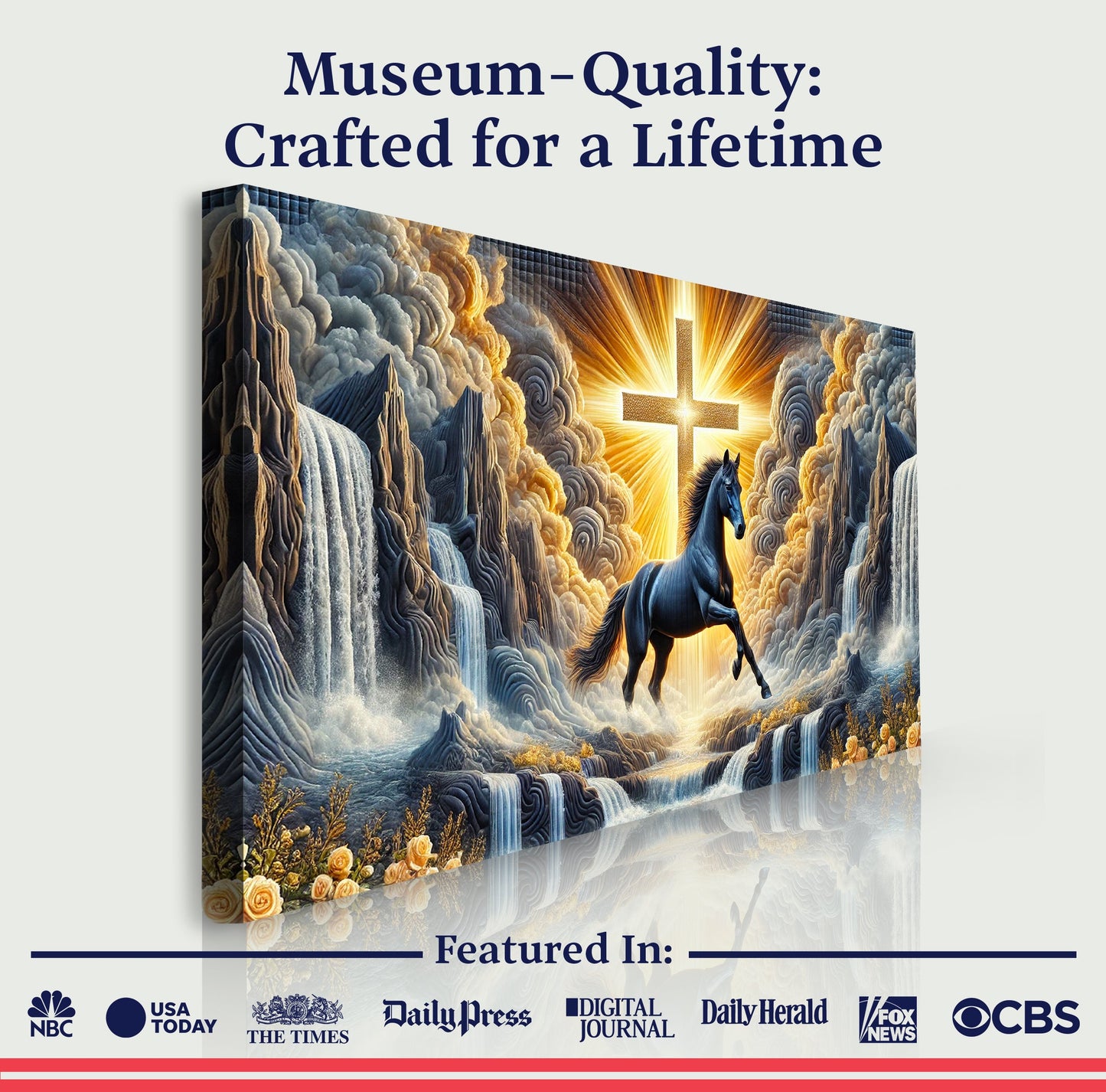 3D Horse Faith Canvas Wall Art III