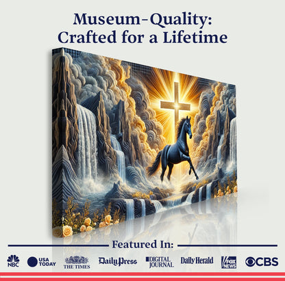 3D Horse Faith Canvas Wall Art III