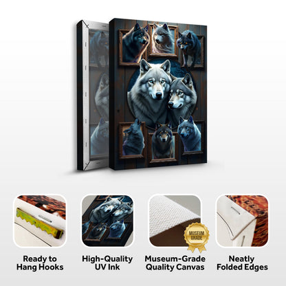 3D Wolf Collage Wall Art Print