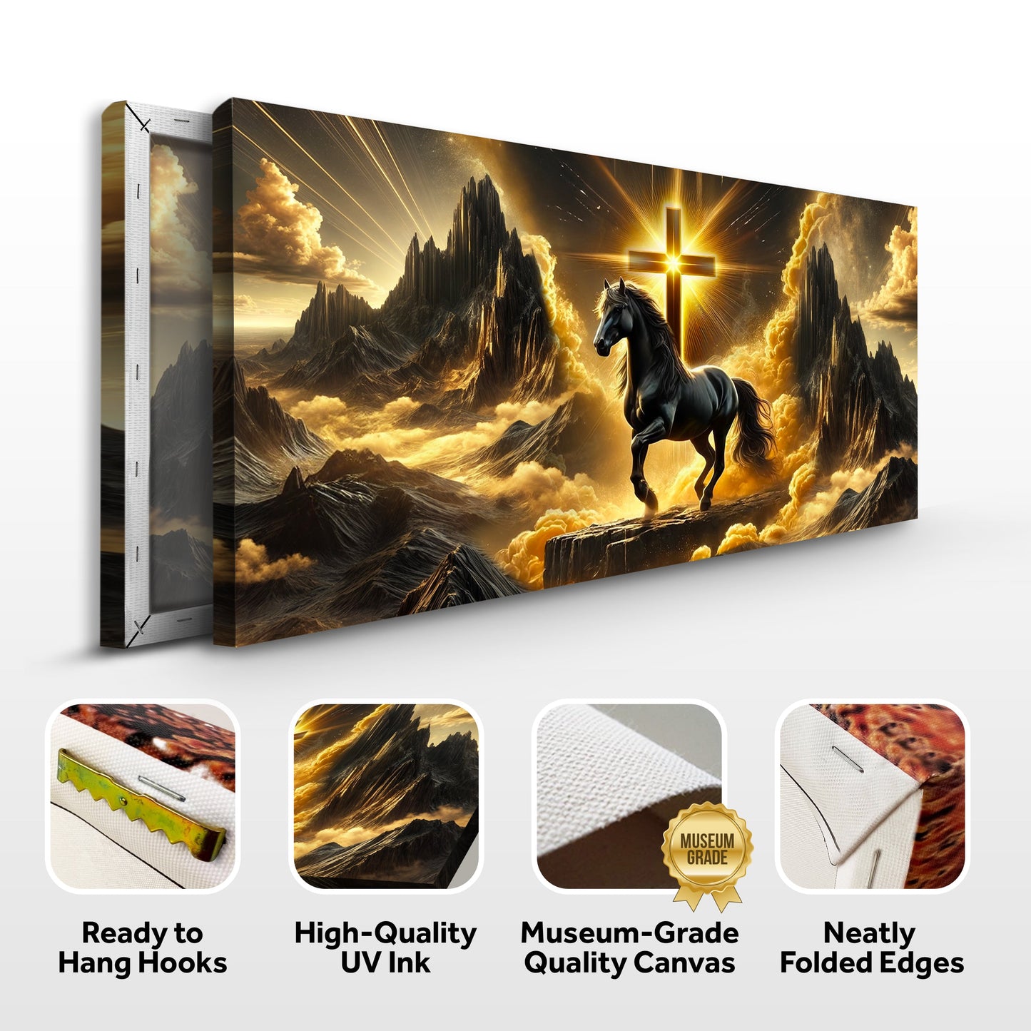 3D Horse Faith Canvas Wall Art