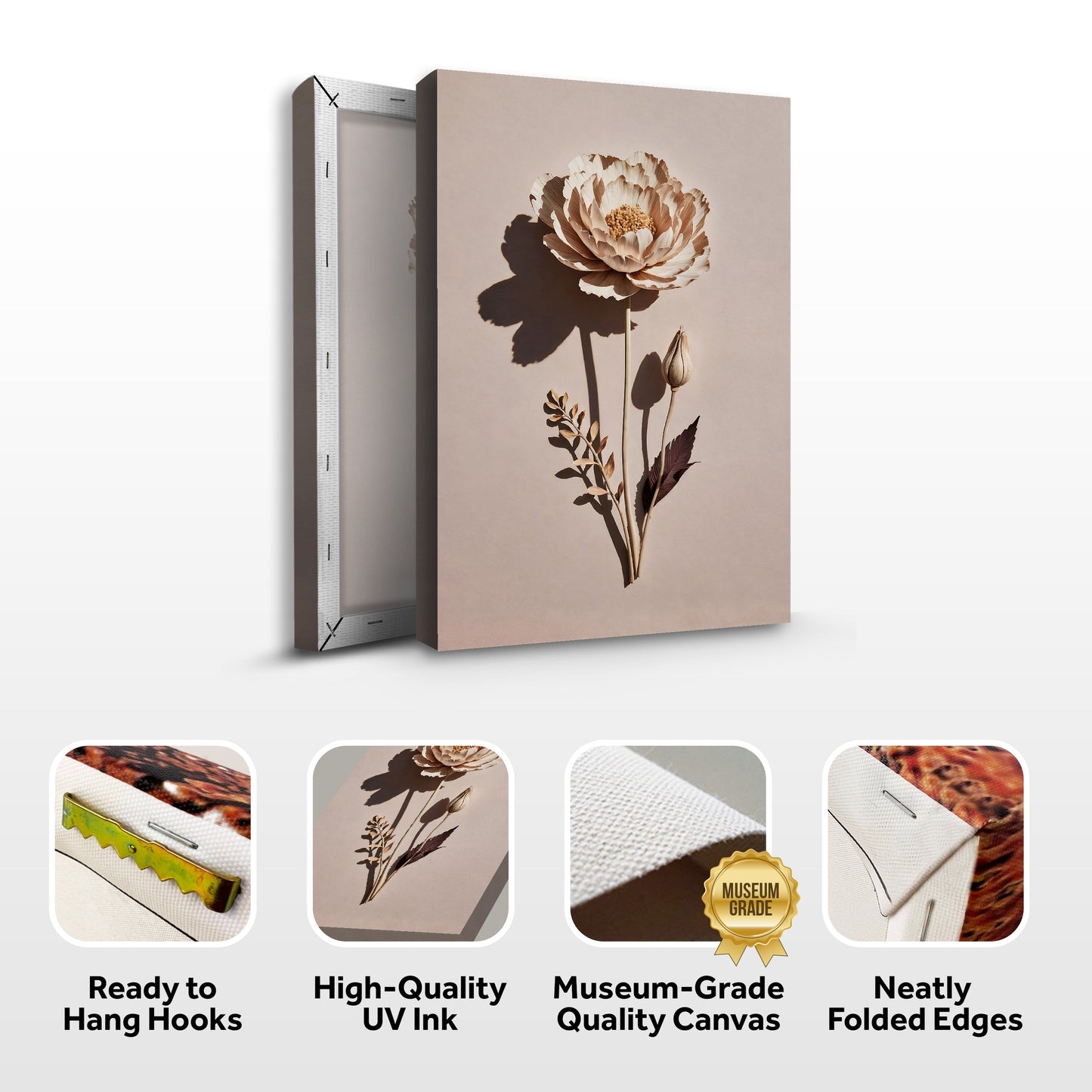 Minimalist Lone Flower Botanical Canvas Wall Art