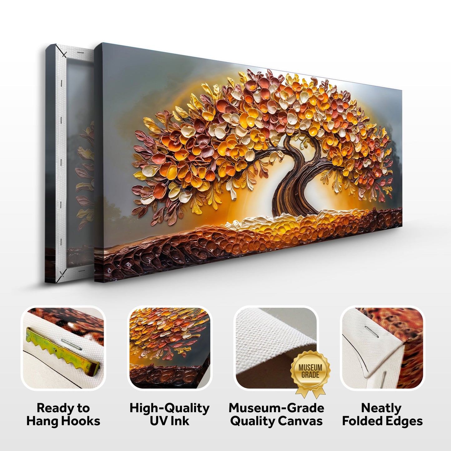 Golden Autumn Canvas Wall Art - Fall Landscape Print