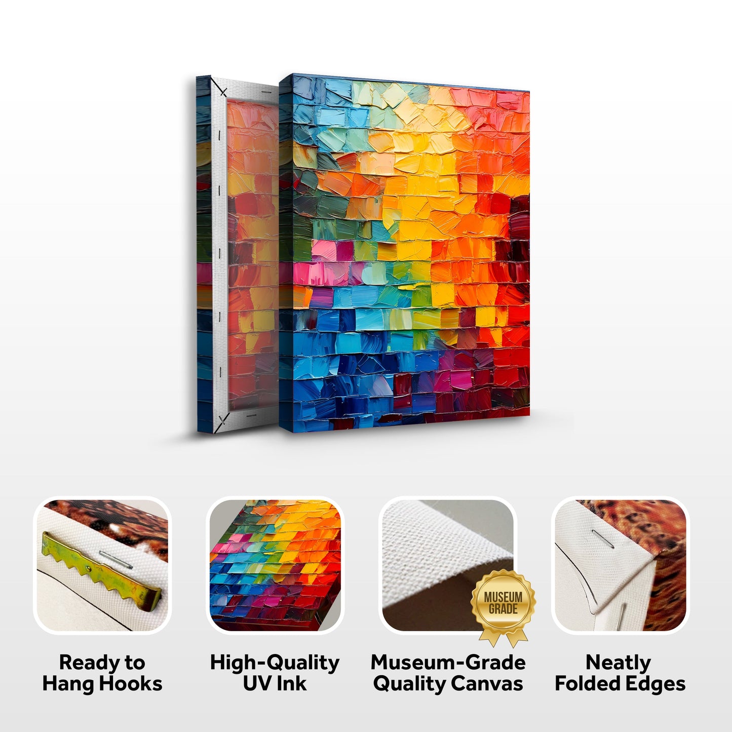 Spectrum Mosaic Abstract Canvas Wall Art