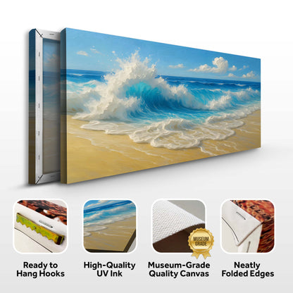 Serene Ocean Wave Coastal Canvas Wall Art