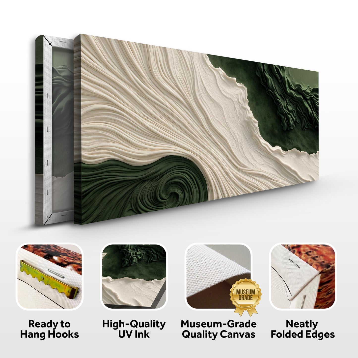 Green Rivers Abstract Canvas Wall Art XI
