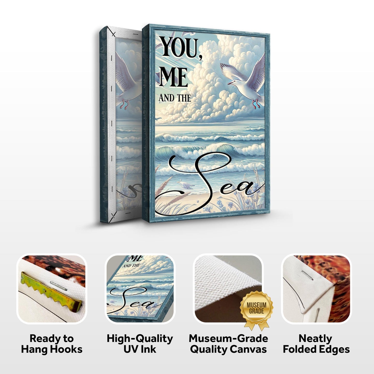 You Me and the Sea Ocean Canvas Wall Art