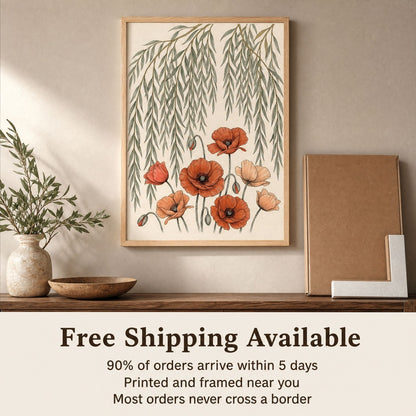 Poppy and Willow 9th Anniversary Wall Art, Framed