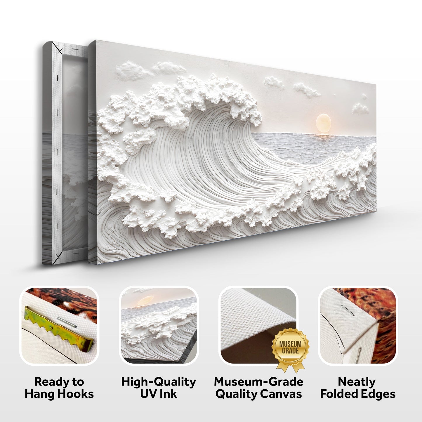 Ocean Waves Abstract Canvas Wall Art
