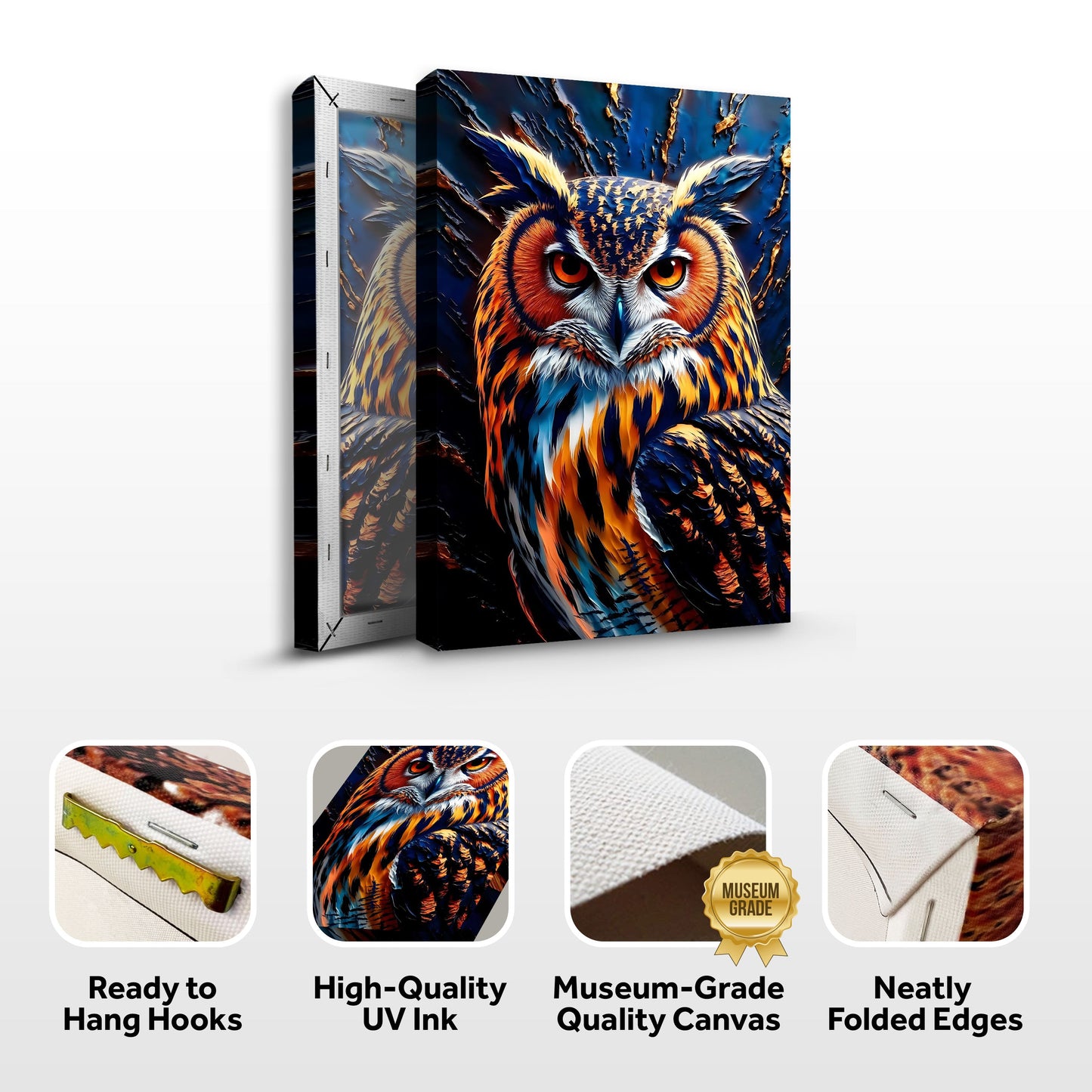 Abstract Owl Canvas Wall Art