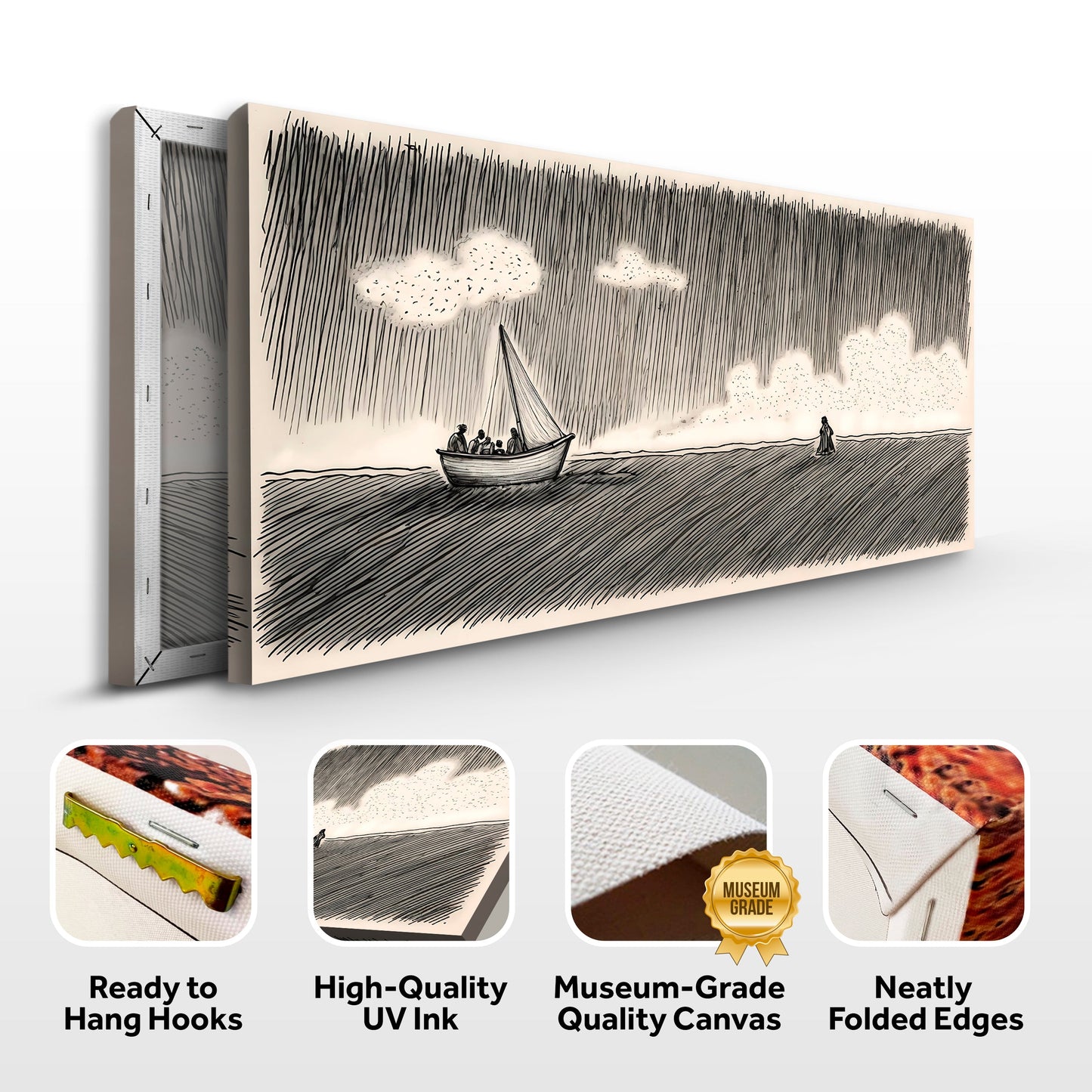 Jesus Walking On Water Faith Canvas Art