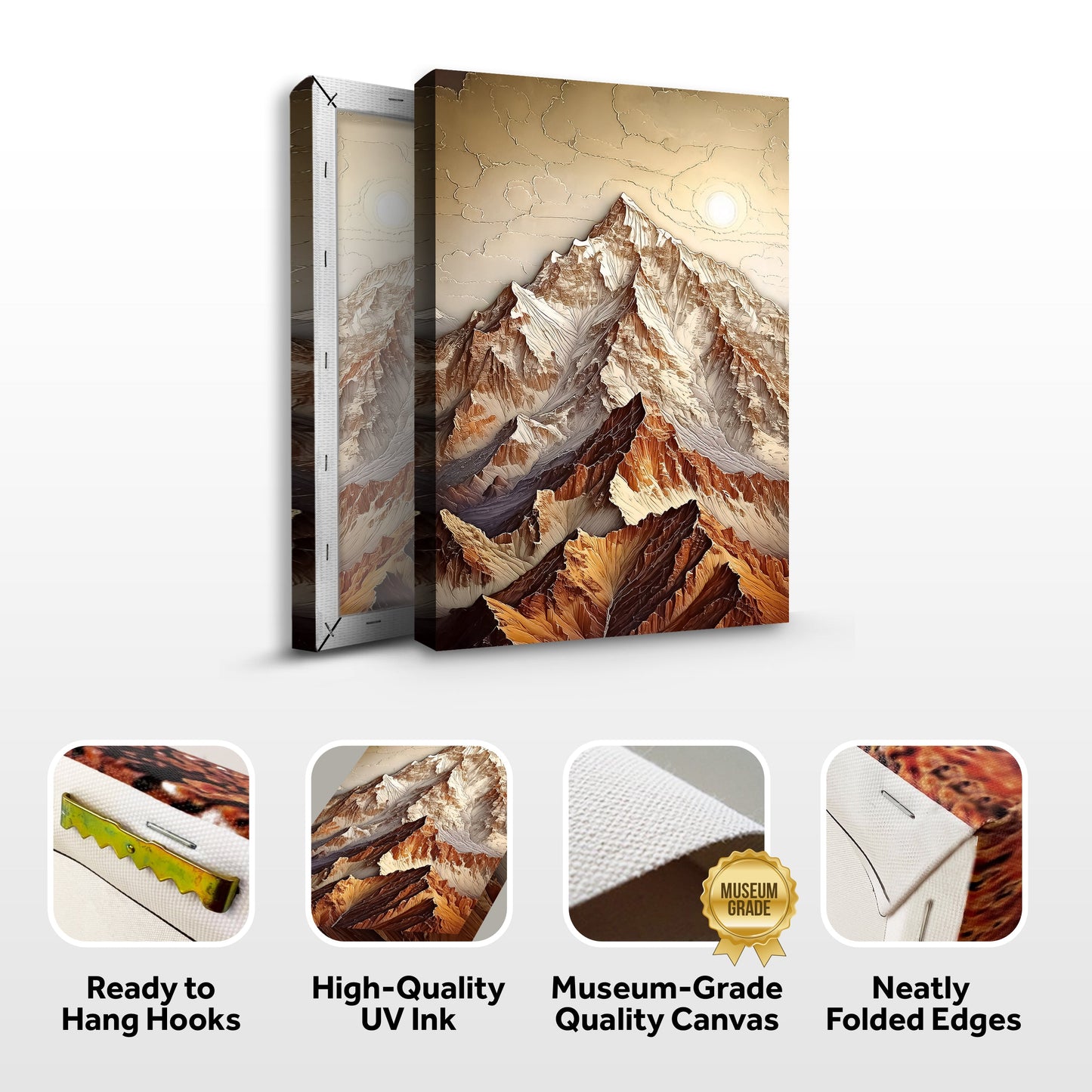 3D Minimalist Mountain Canvas Wall Art