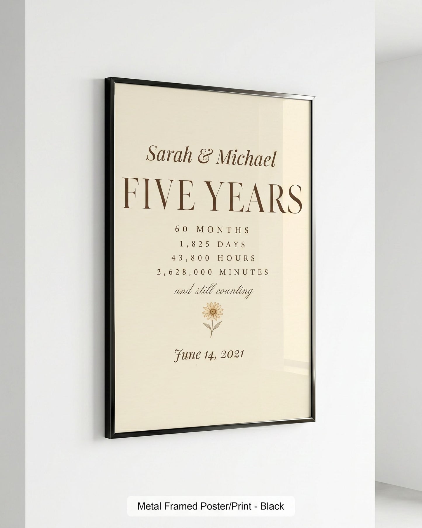 Personalized 5 Year Anniversary Print