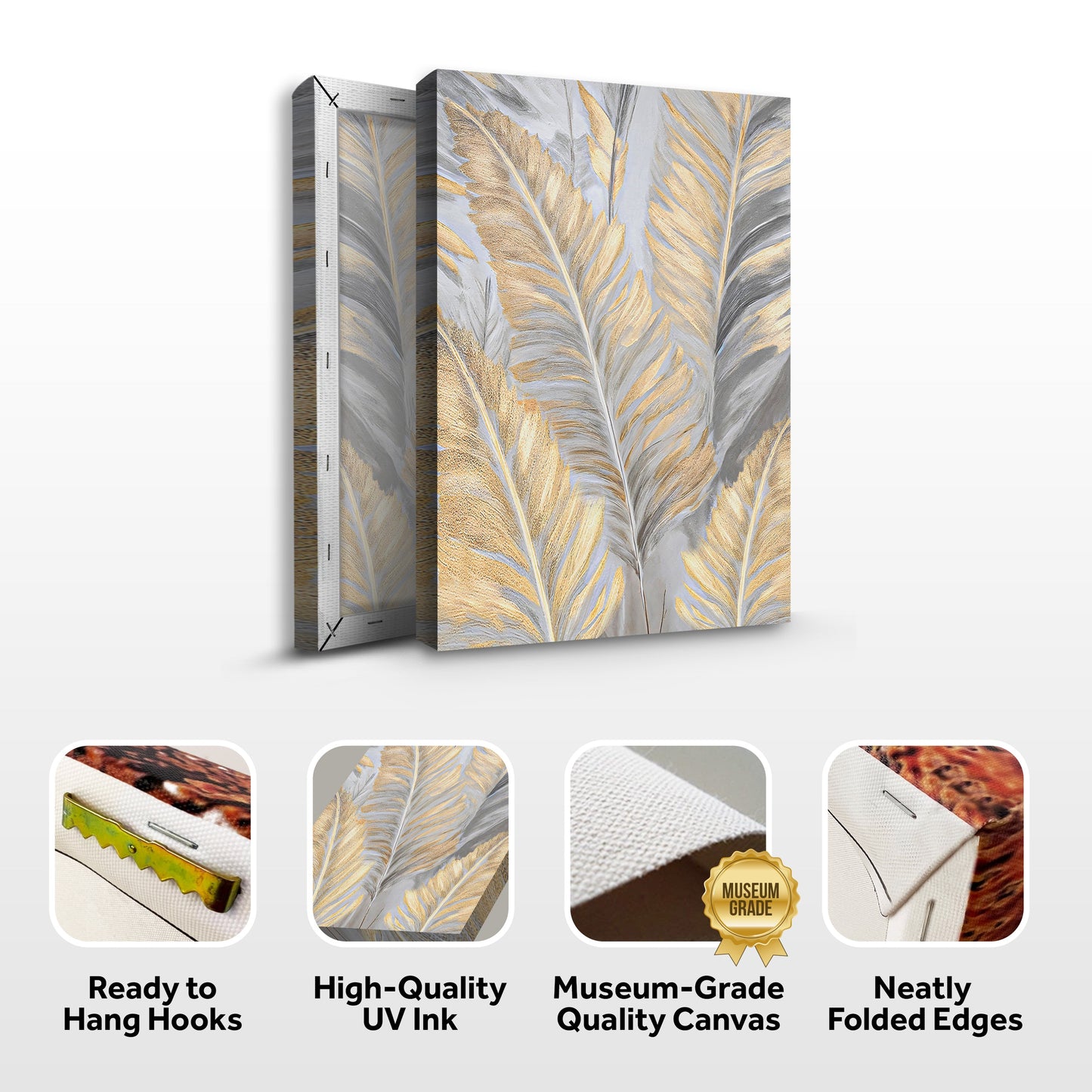 Luxury Gold and Silver Leaf Canvas Wall Art
