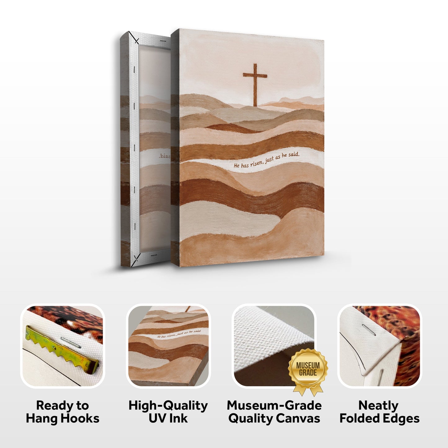 He Has Risen Just As He Said Faith Canvas Wall Art