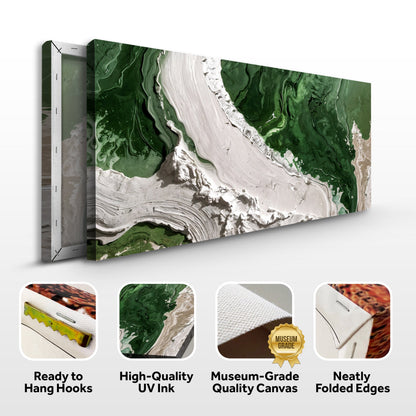 Green Rivers Abstract Canvas Wall Art IV