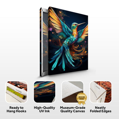 Hummingbird Abstract Canvas Wall Art