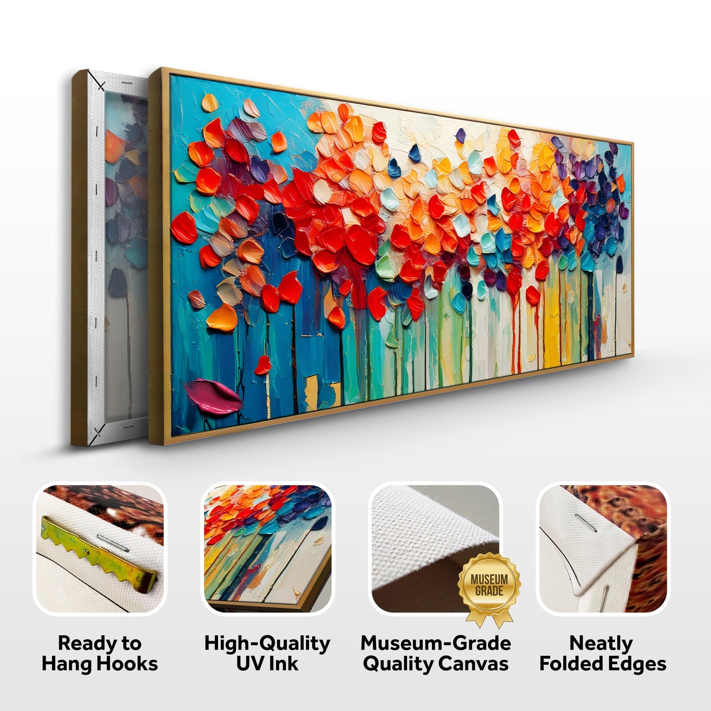 Colorful Petals Floral Canvas Wall Art
