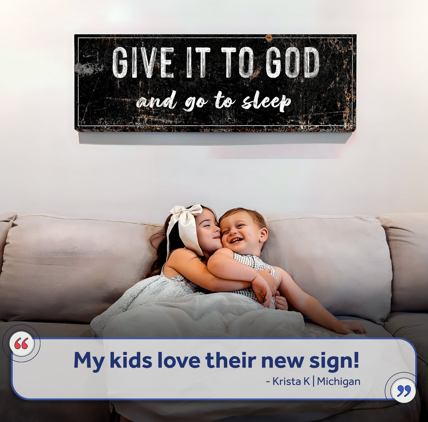 Give It To God And Go To Sleep Faith Canvas Sign II