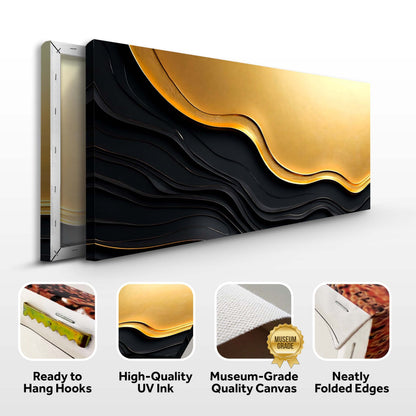 Black and Gold Minimalist Abstract Canvas Wall Art
