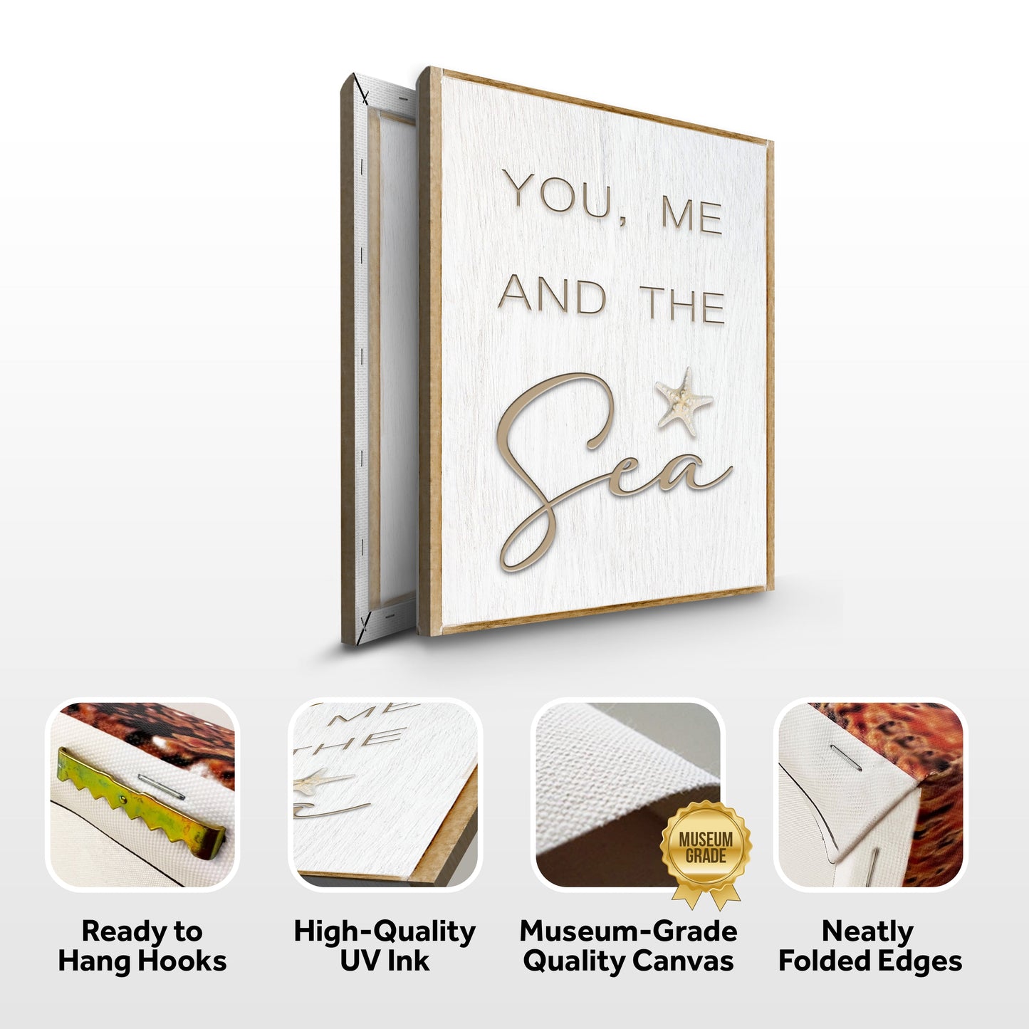 You Me and the Sea Nautical Canvas Wall Art