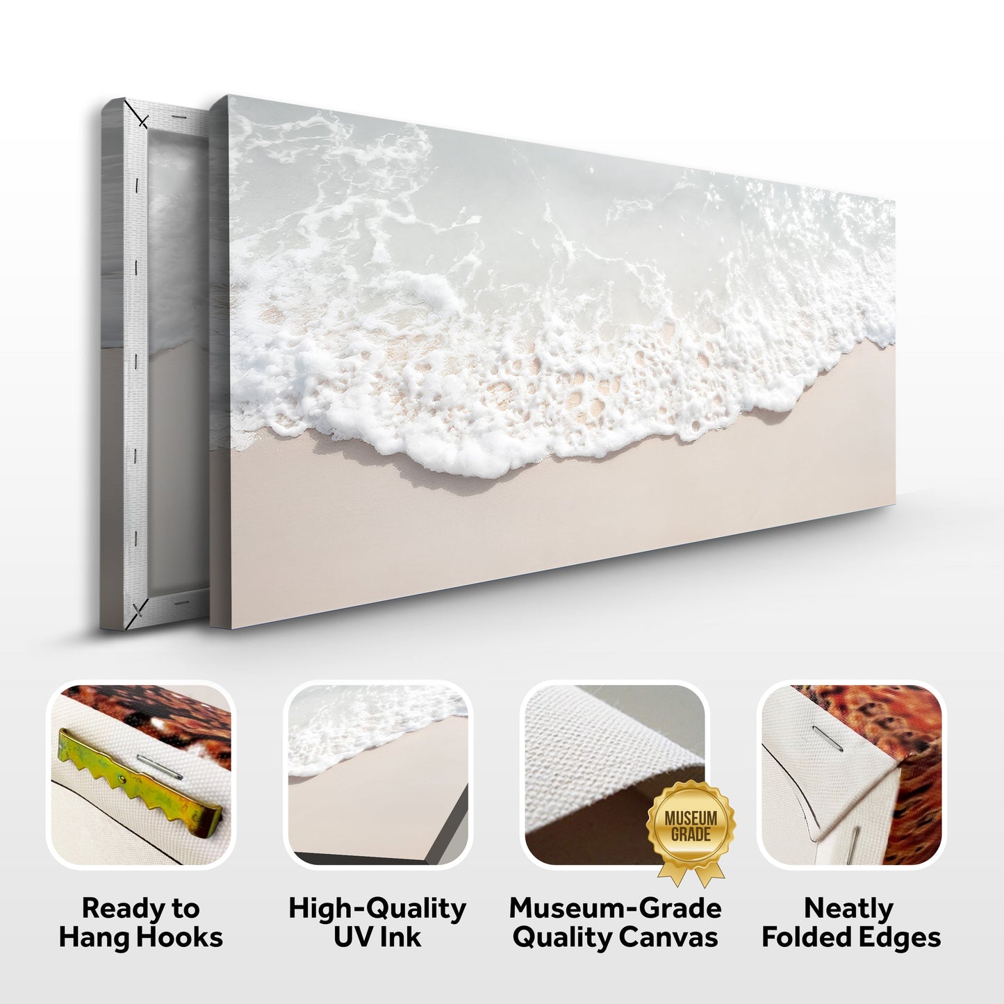 Sandy Waves Coastal Canvas Wall Art