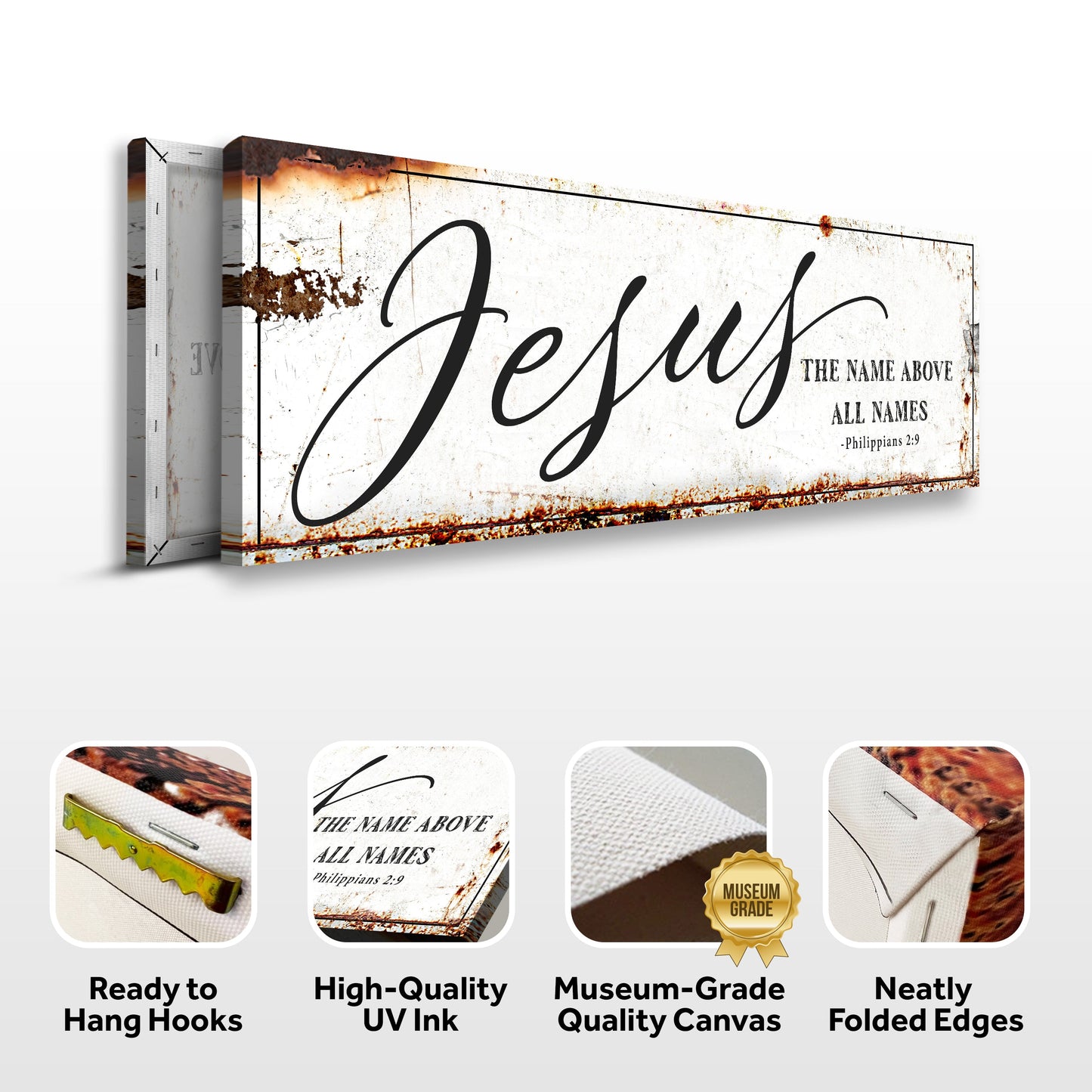 Jesus Name Above All Names Philippians 2:9 Faith Sign Canvas
