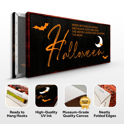 When Witches Go Riding Halloween Canvas Wall Sign
