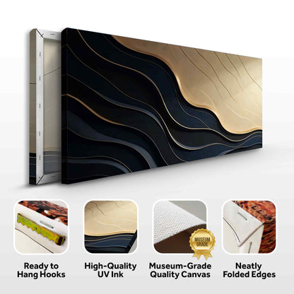 Black and Gold Minimalist Abstract Canvas Wall Art