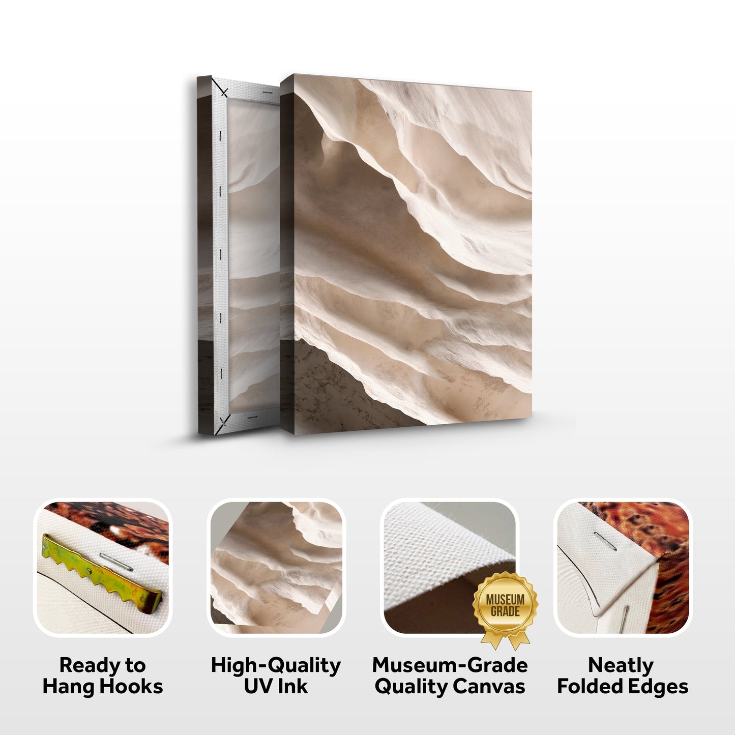 Light Neutral Impasto Canvas Wall Art