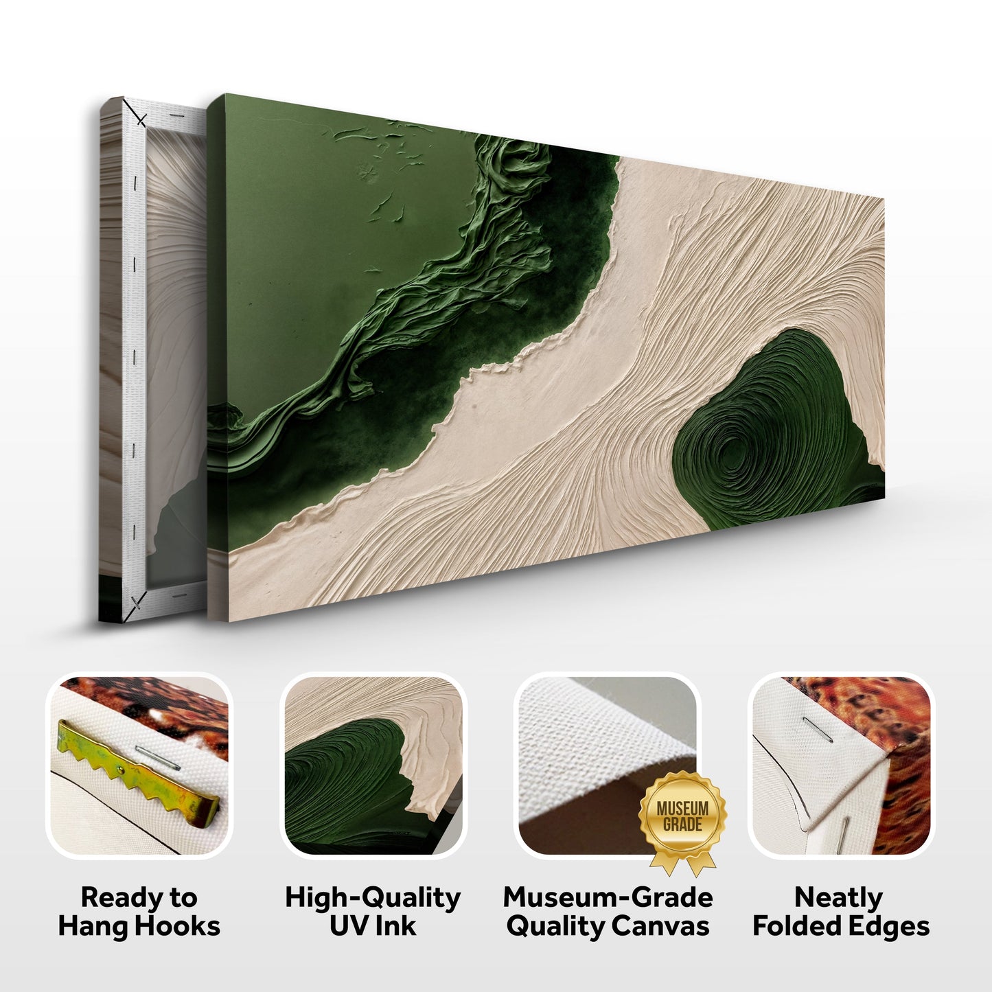 Green Rivers Abstract Canvas Wall Art XII