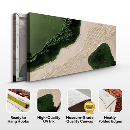 Green Rivers Abstract Canvas Wall Art XII